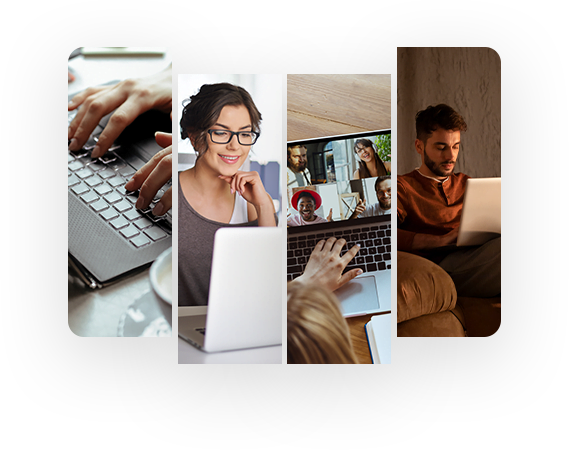 Foto de uma ou mais pessoas trabalhando em seus notebooks